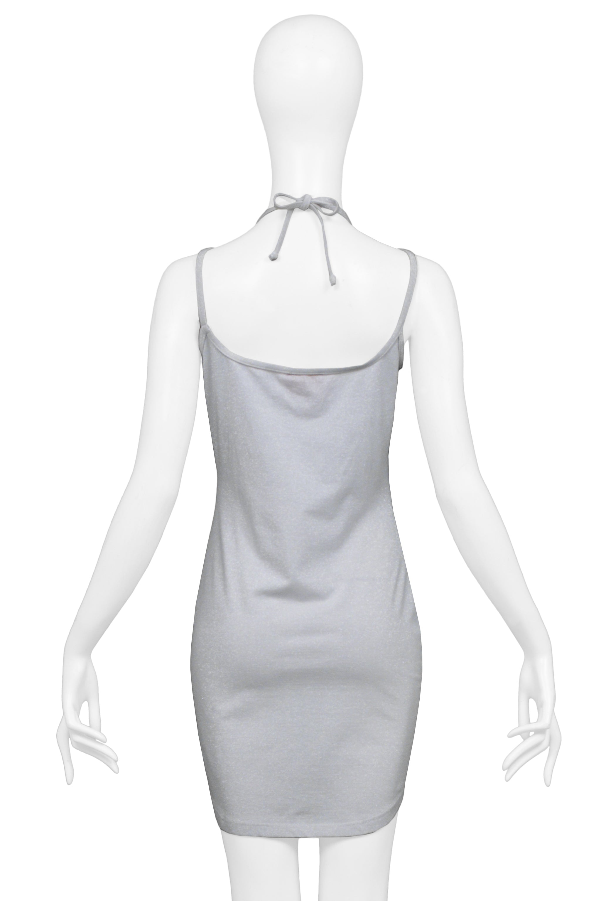 VIVIENNE WESTWOOD SILVER GLITTER "ORB" CRISS-CROSS DRESS 1998