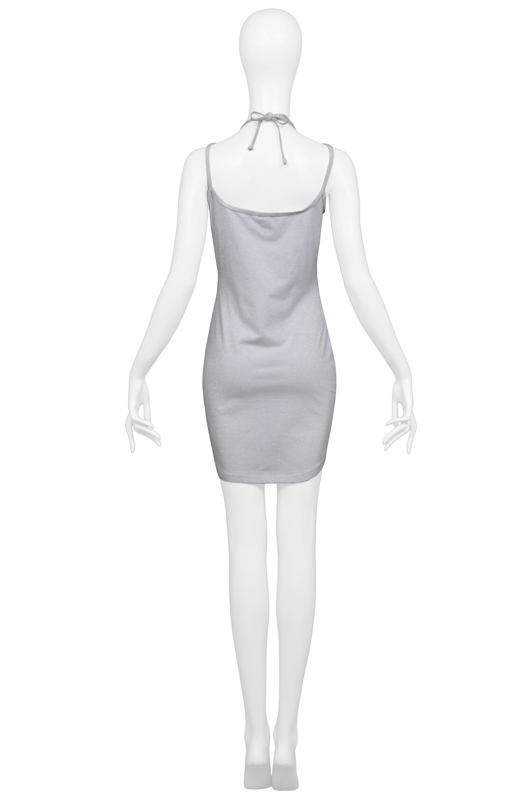 VIVIENNE WESTWOOD SILVER GLITTER "ORB" CRISS-CROSS DRESS 1998