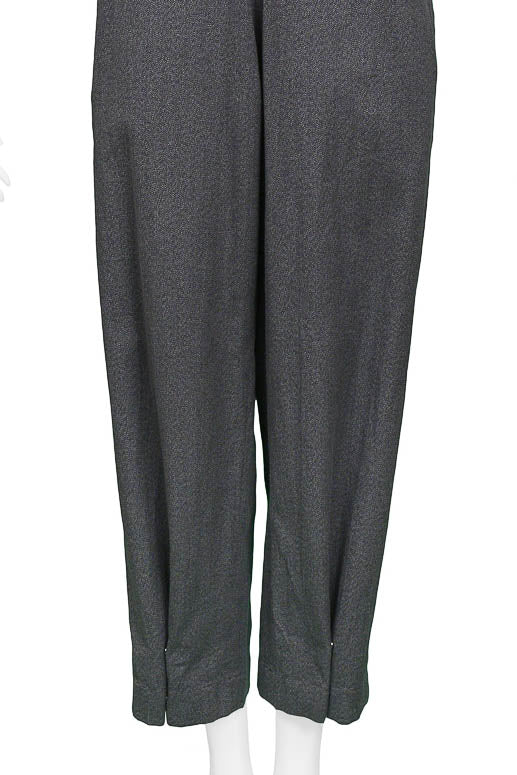 YOHJI YAMAMOTO GREY PAPER BAG JUMPSUIT WITH ADJUSTABLE STRAPS