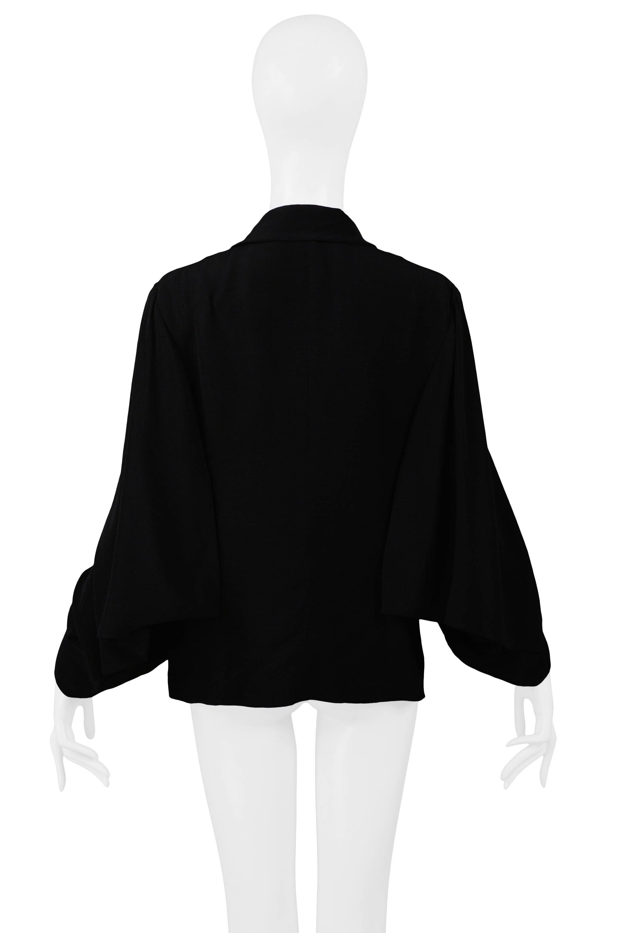 YOHJI YAMAMOTO BLACK ZIP FRONT KIMONO JACKET 2009