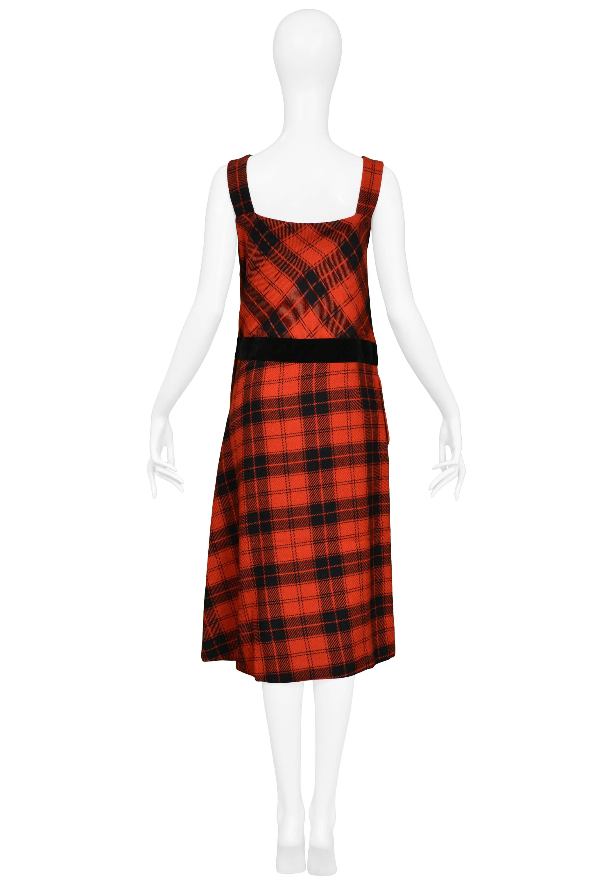 YOHJI YAMAMOTO RED PLAID JUMPER DRESS 2003