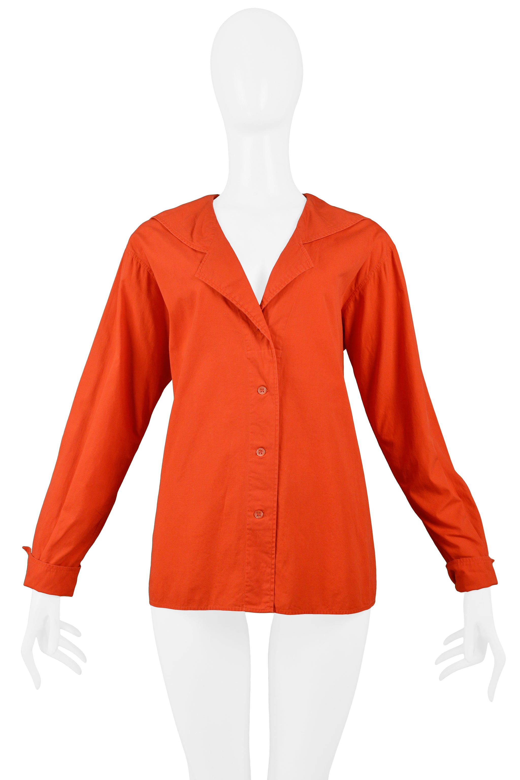 YVES SAINT LAURENT YSL RED COTTON SAILOR TOP