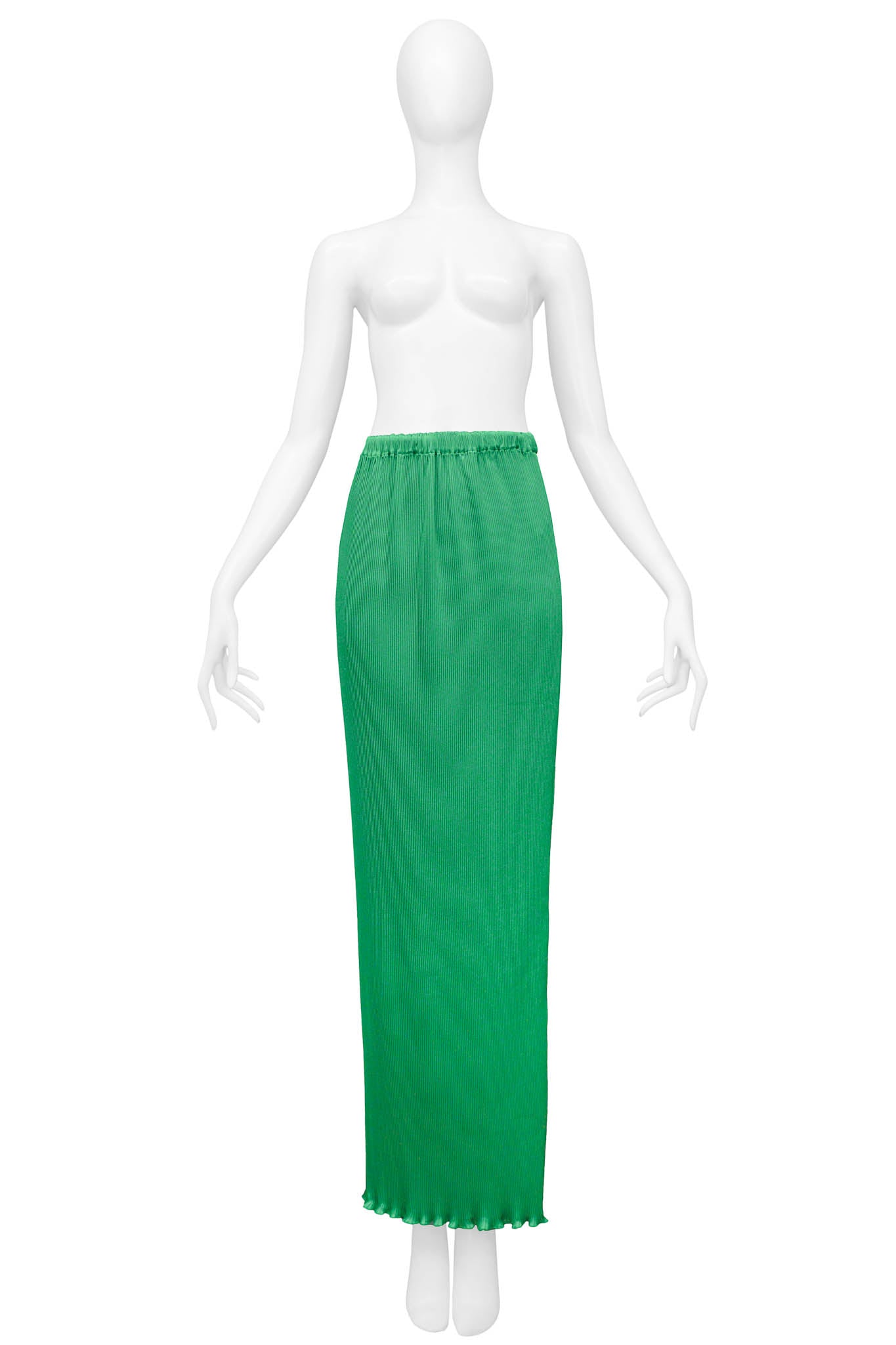 YUKI PLEATED EMERALD GREEN ENSEMBLE WITH BUGLE BEAD TRIM