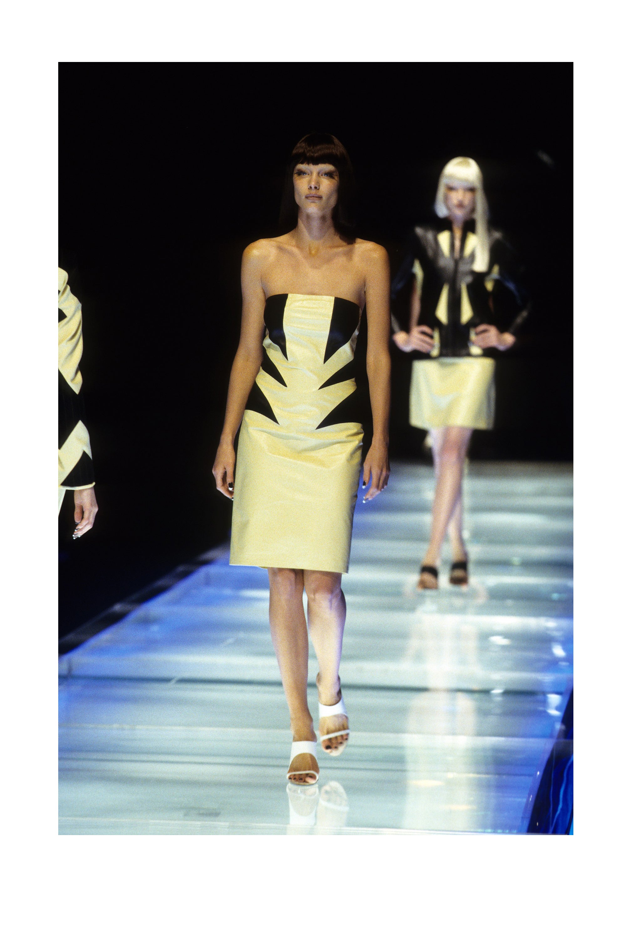 ALEXANDER MCQUEEN FLAG PANEL STRAPLESS DRESS 1998