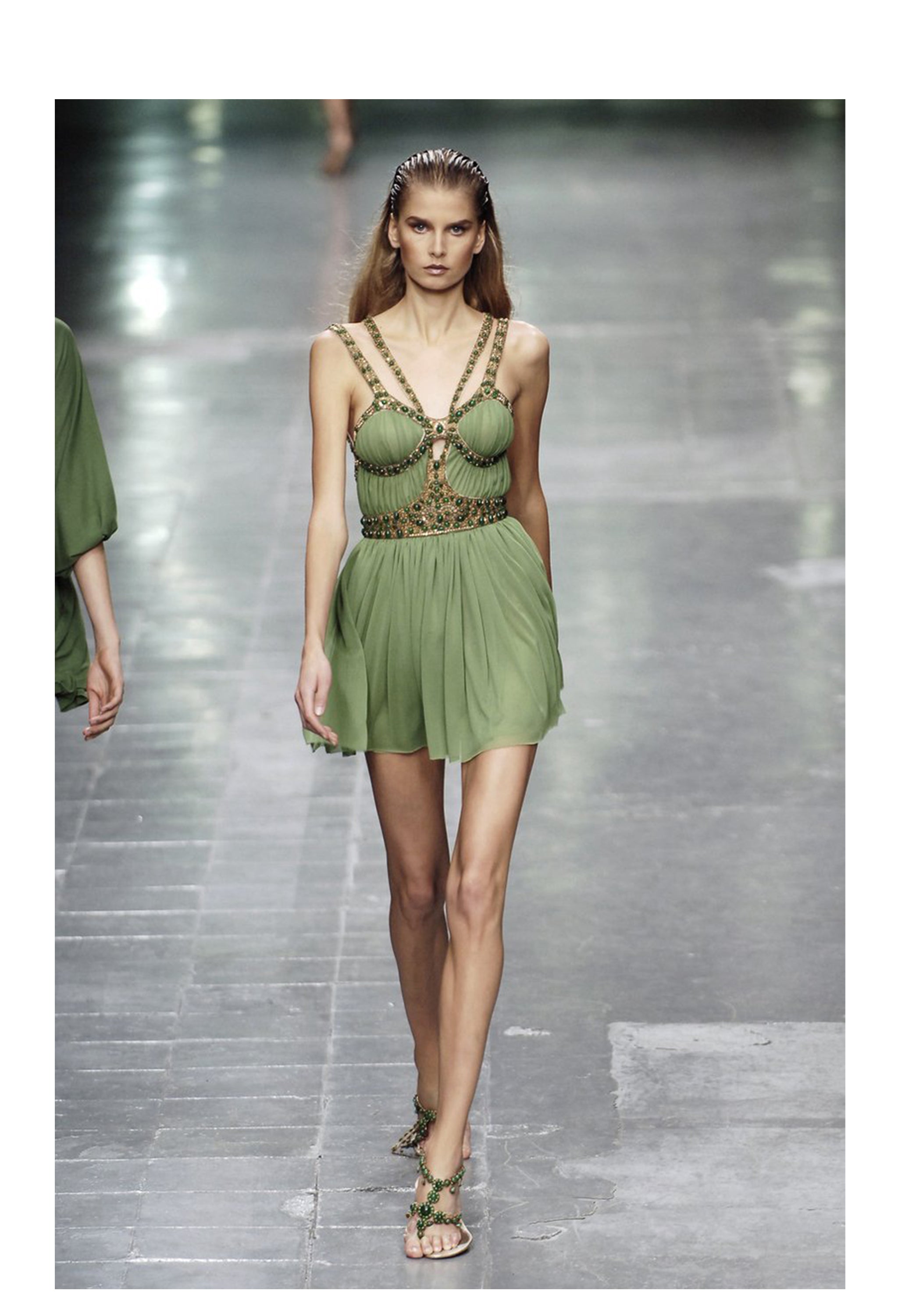 ALEXANDER MCQUEEN BEADED GODDESS MINI DRESS 2006