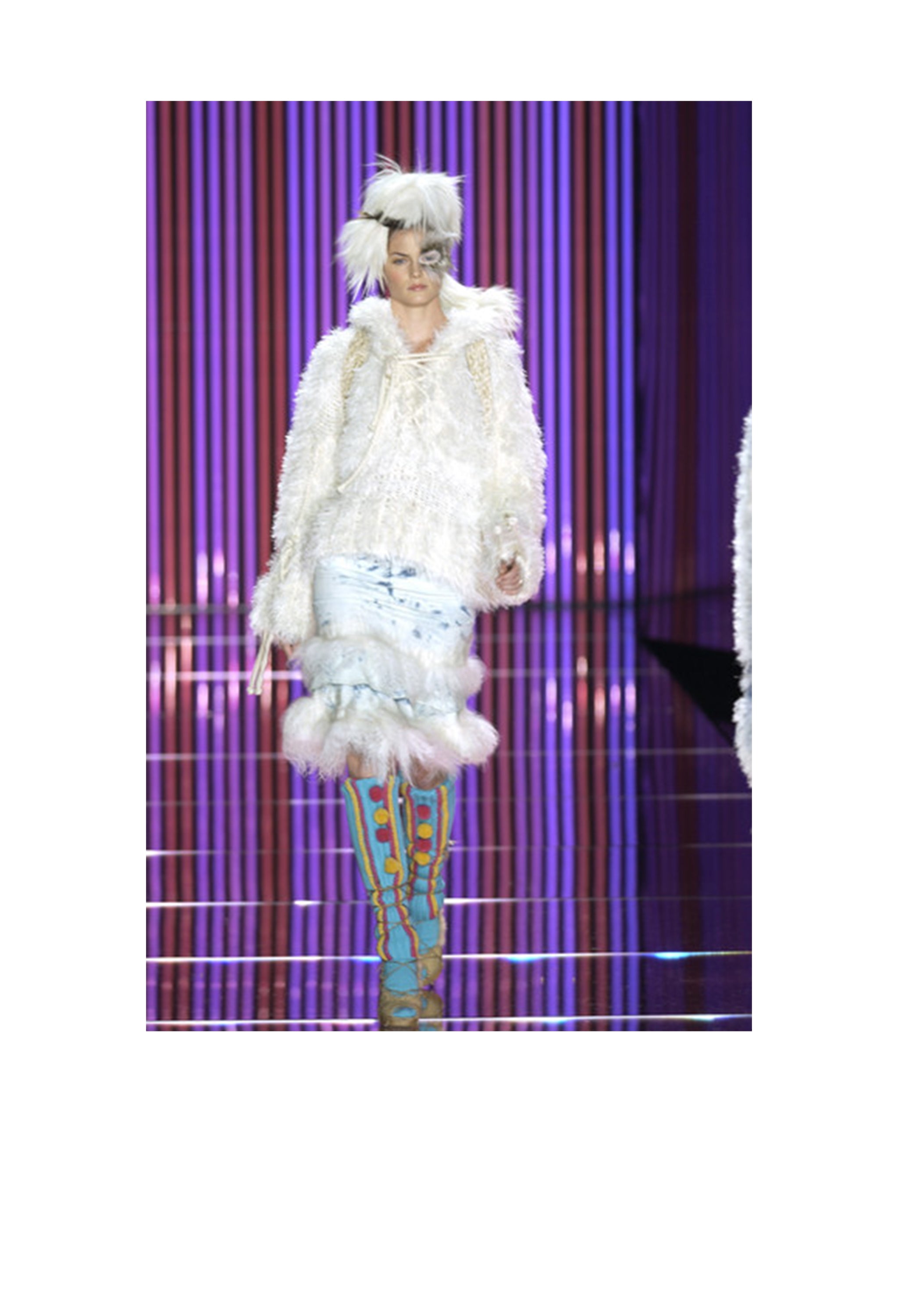 JOHN GALLIANO ACID WASH DENIM SKIRT 2002