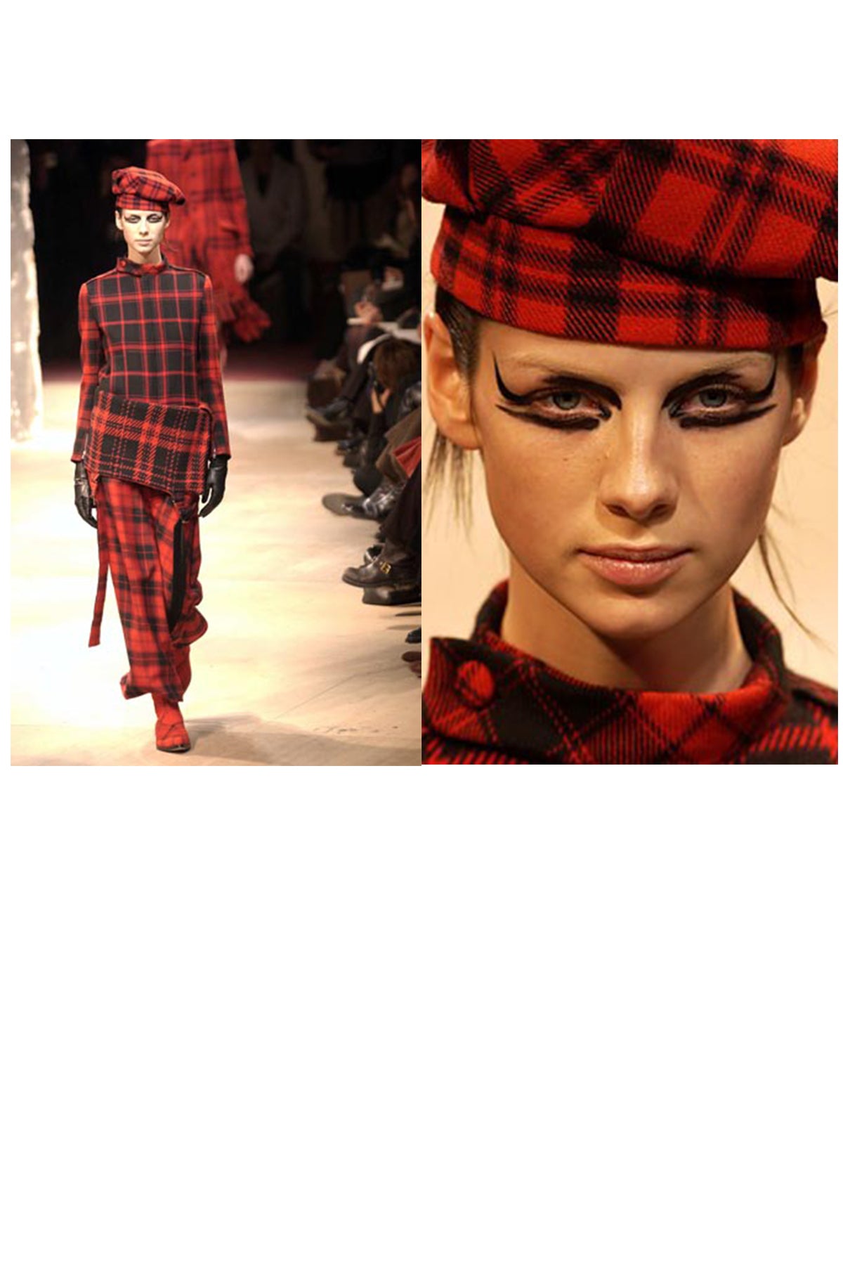 YOHJI YAMAMOTO RED PLAID JUMPER DRESS 2003