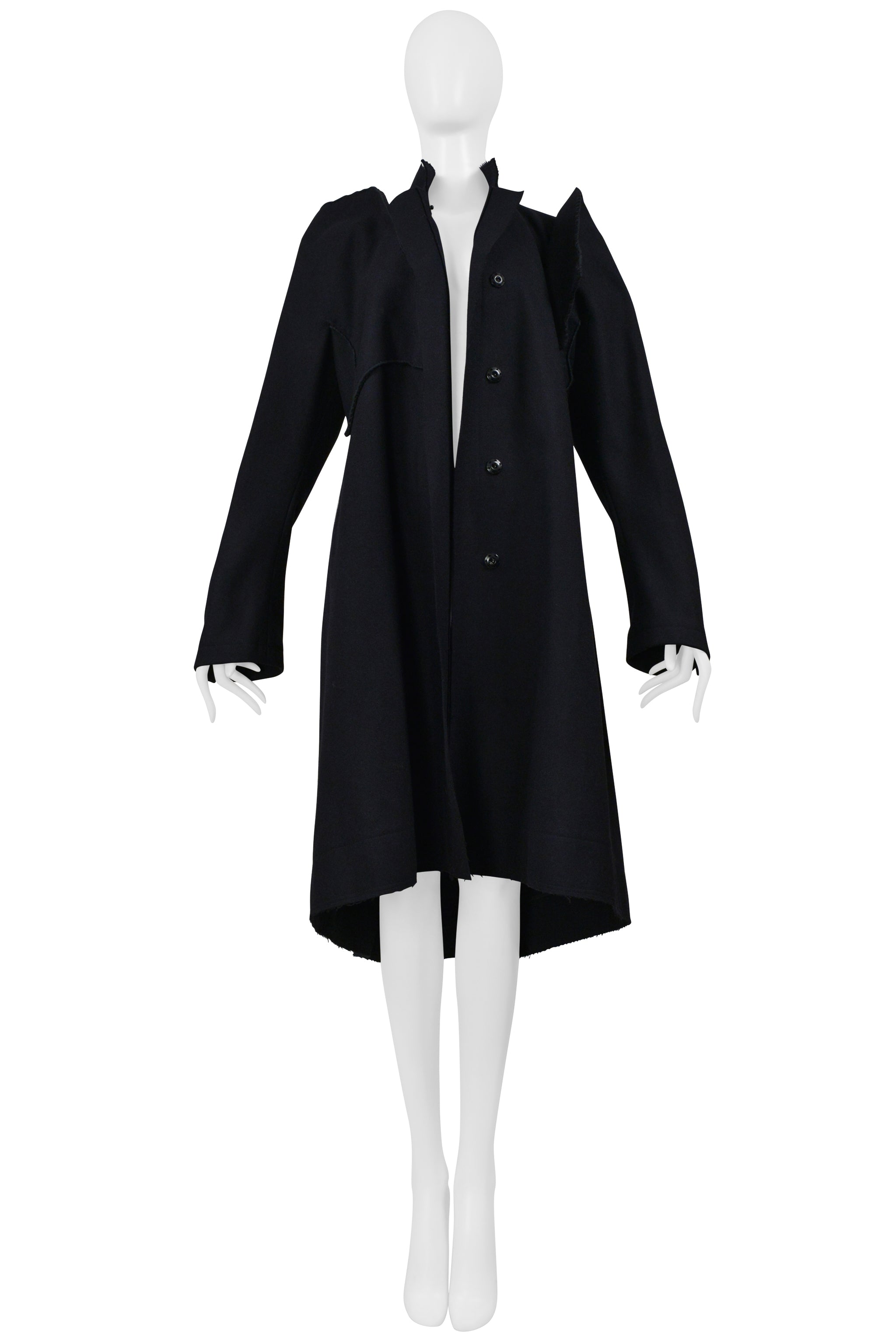 YOHJI YAMAMOTO MIDNIGHT WOOL COAT WITH MANDARIN COLLAR 2000