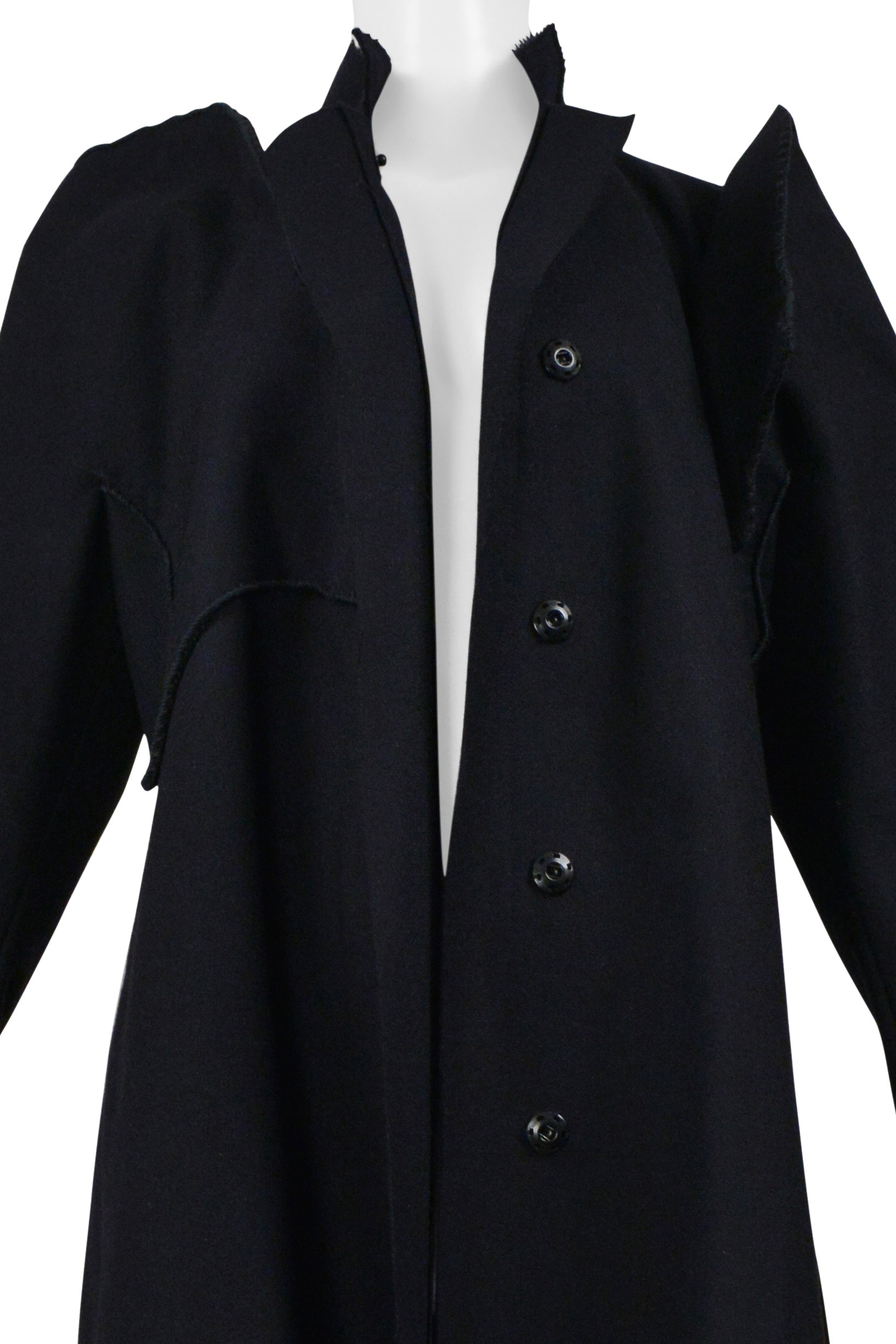 YOHJI YAMAMOTO MIDNIGHT WOOL COAT WITH MANDARIN COLLAR 2000