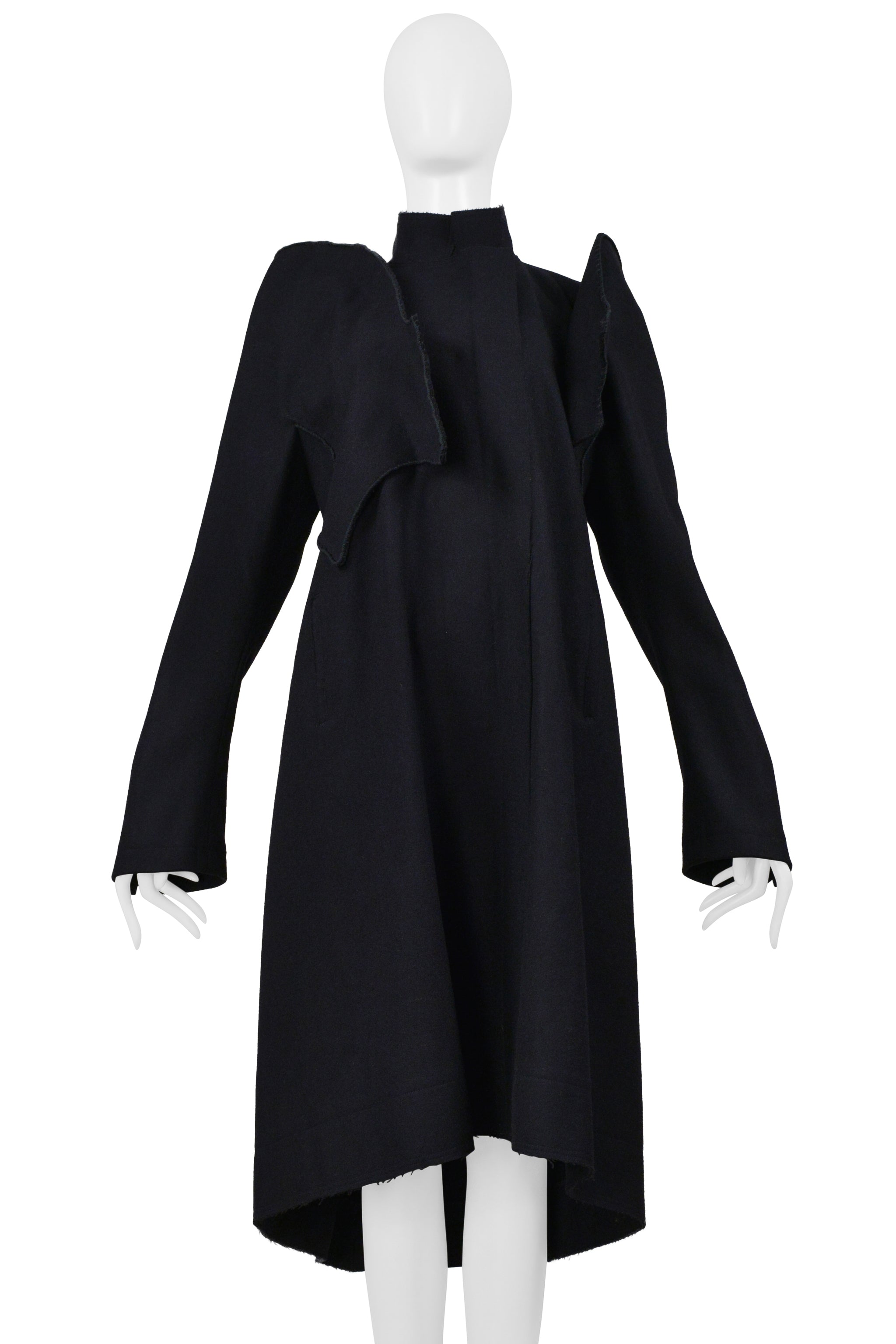 YOHJI YAMAMOTO MIDNIGHT WOOL COAT WITH MANDARIN COLLAR 2000