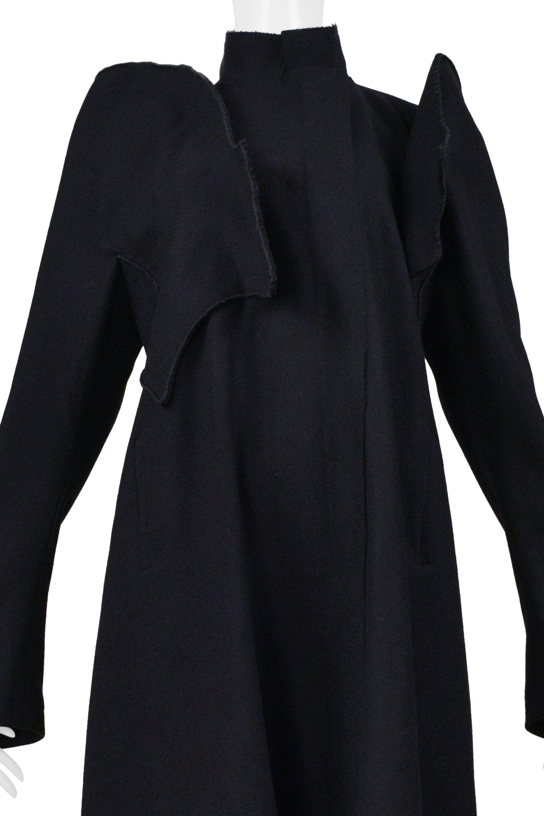 YOHJI YAMAMOTO MIDNIGHT WOOL COAT WITH MANDARIN COLLAR 2000