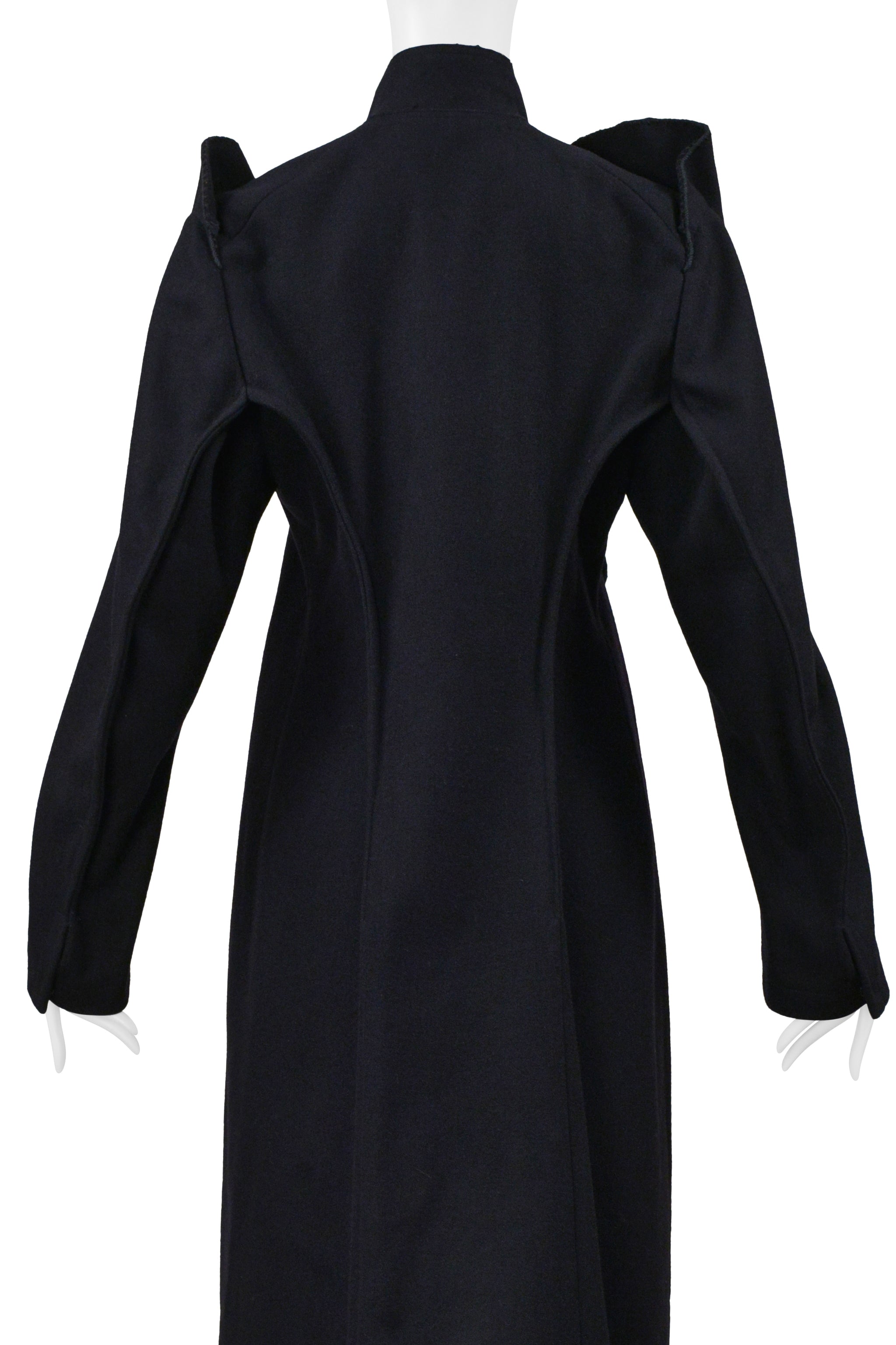 YOHJI YAMAMOTO MIDNIGHT WOOL COAT WITH MANDARIN COLLAR 2000
