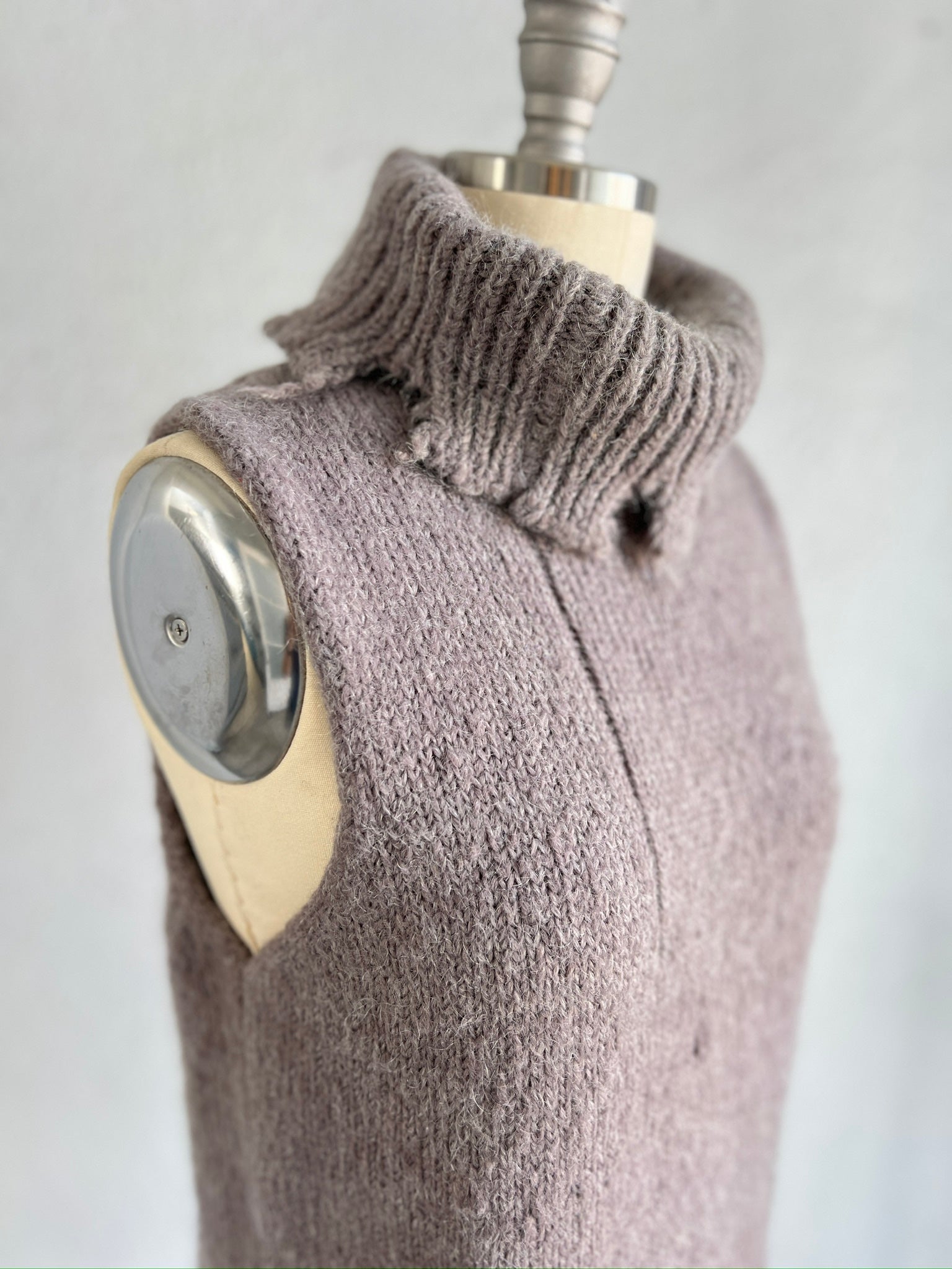 MAISON MARTIN MARGIELA MAUVE DECONSTRUCTED SWEATER WITH HIGH NECK 2001