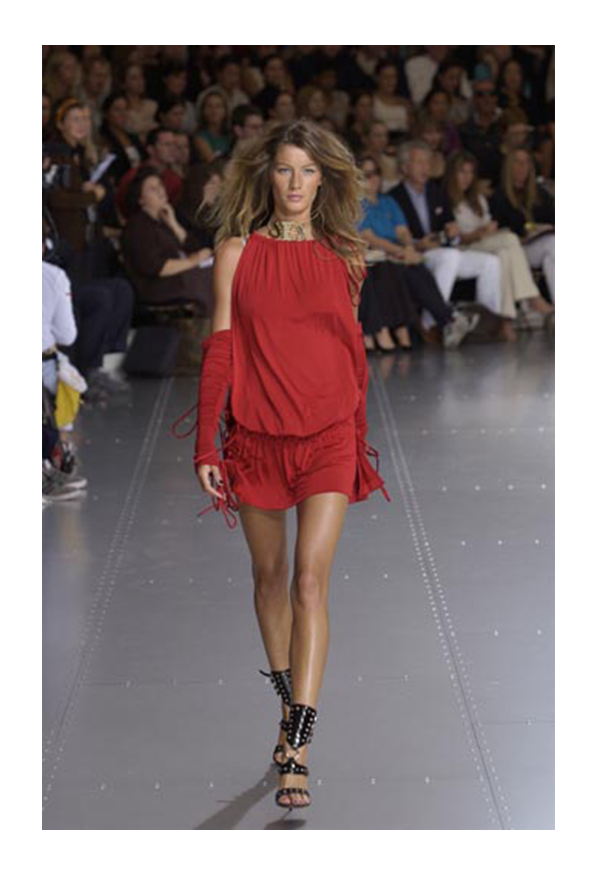 DOLCE & GABBANA RED JERSEY DRESS WITH DRAWSTRINGS WITH SLEEVES 2003