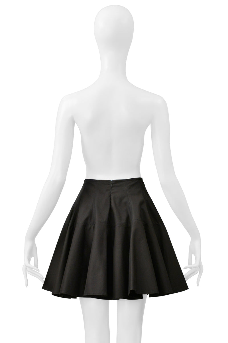 ALAIA BLACK COTTON MINI SWEETHEART SKIRT WITH PANELS