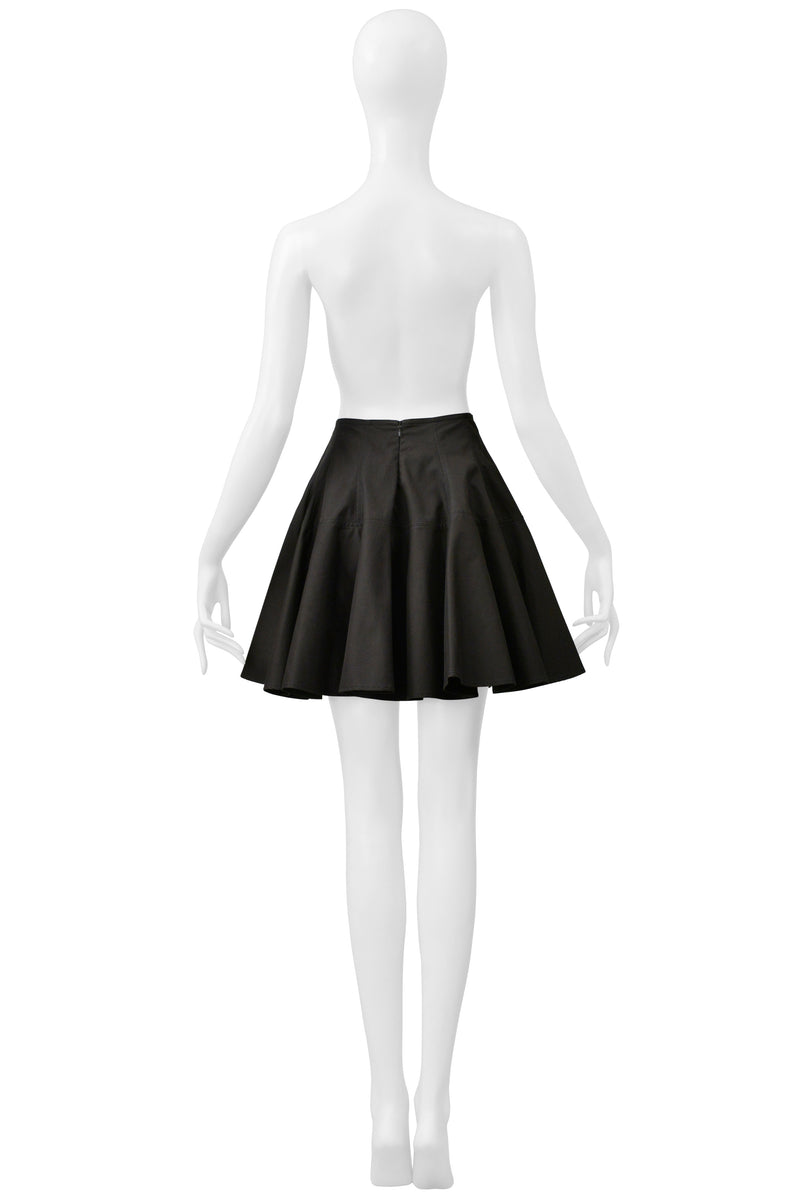 ALAIA BLACK COTTON MINI SWEETHEART SKIRT WITH PANELS