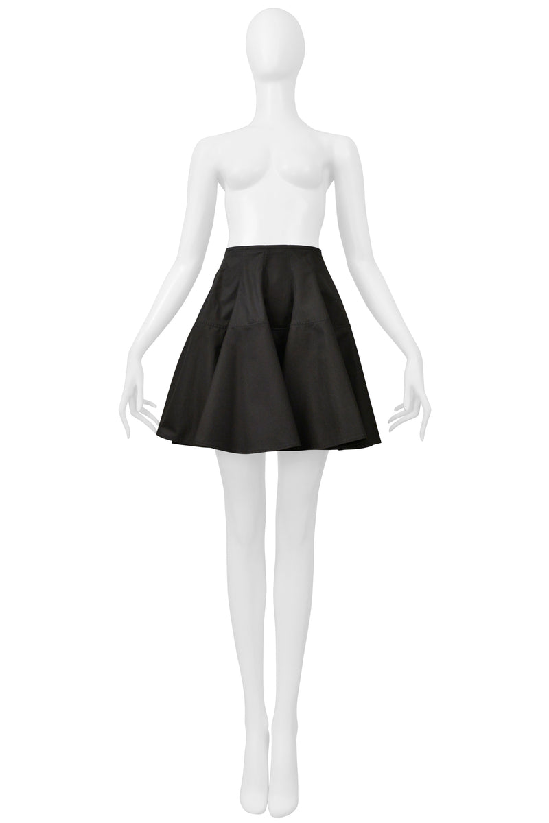 ALAIA BLACK COTTON MINI SWEETHEART SKIRT WITH PANELS