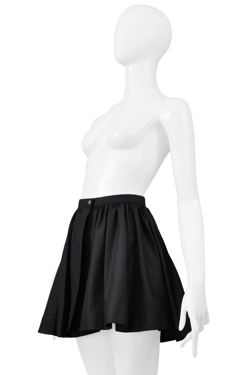 ALAIA BLACK COTTON SINGLE SNAP SUPER MINI SKIRT