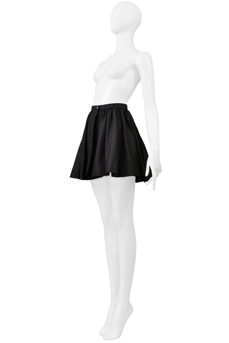 ALAIA BLACK COTTON SINGLE SNAP SUPER MINI SKIRT