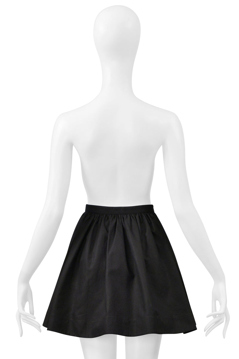 ALAIA BLACK COTTON SINGLE SNAP SUPER MINI SKIRT