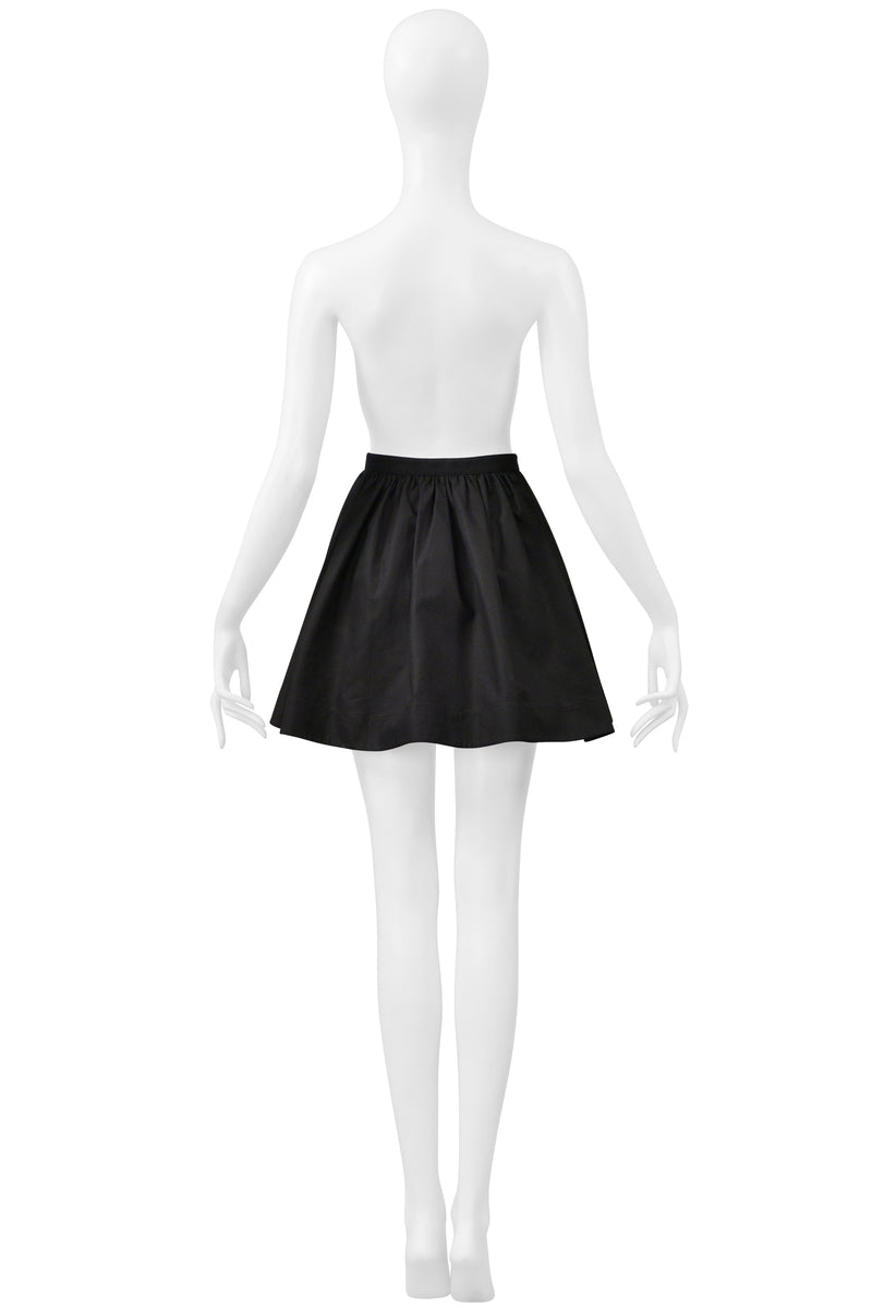 ALAIA BLACK COTTON SINGLE SNAP SUPER MINI SKIRT