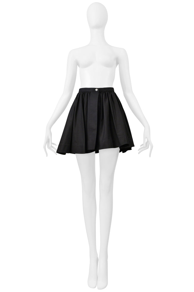 ALAIA BLACK COTTON SINGLE SNAP SUPER MINI SKIRT