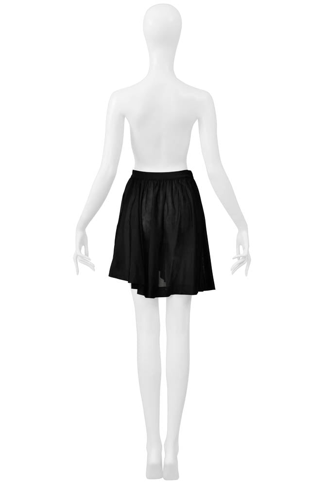 ALAIA BLACK JERSEY SNAP FRONT ASYMMETRICAL MINI SKIRT