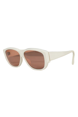 ALAIA WHITE SUNGLASSES WITH PEACH TINTED LENSES