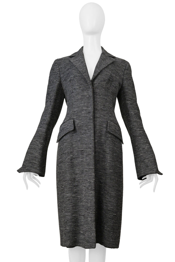 ALBERTA FERRETTI GREY MELANGE COAT