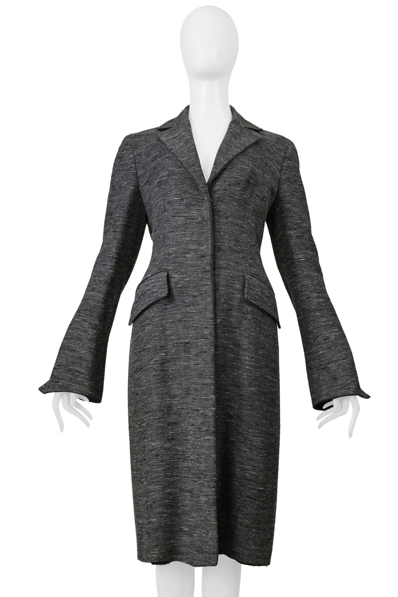 ALBERTA FERRETTI GREY MELANGE COAT