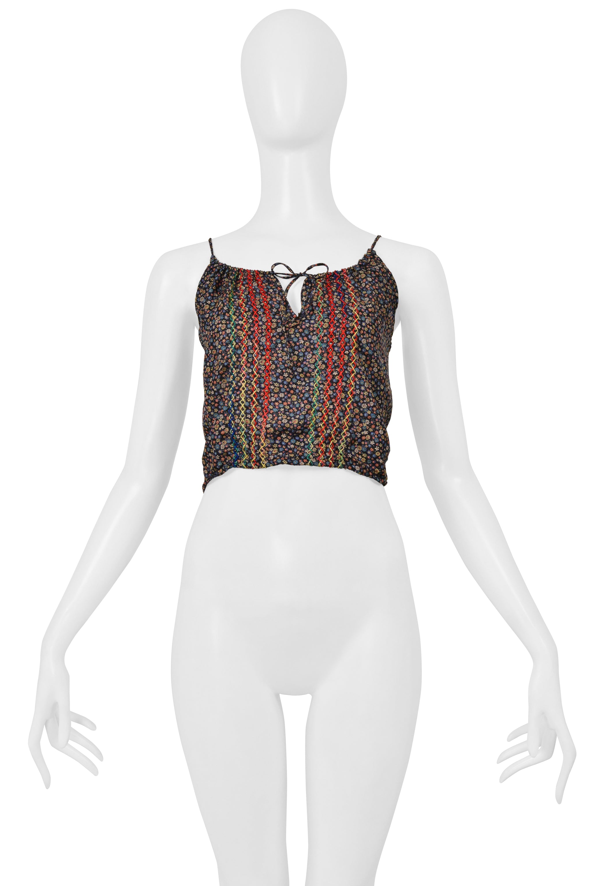 ANNA SUI FLORAL MINI TANK WITH TIES
