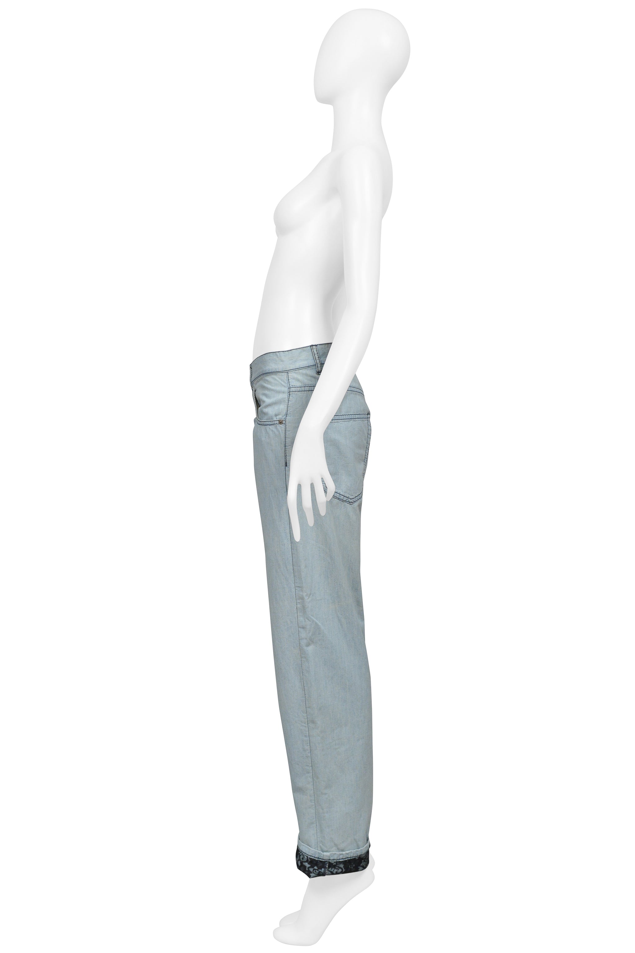 TAO FOR COMME DES GARCONS LIGHT DENIM CHAMBRAY WITH BLACK LACE LINING AND CUFFS 2010