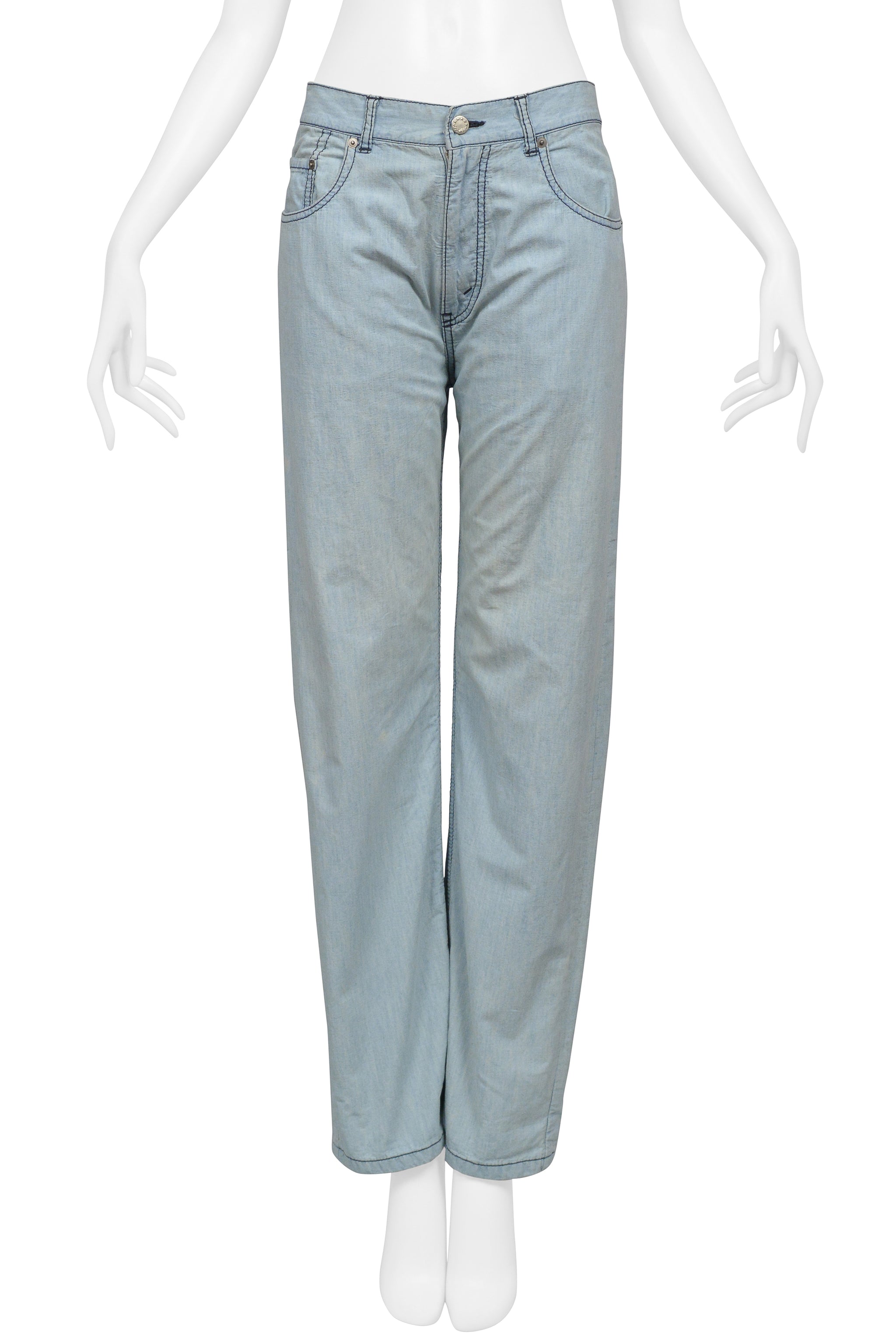 TAO FOR COMME DES GARCONS LIGHT DENIM CHAMBRAY WITH BLACK LACE LINING AND CUFFS 2010