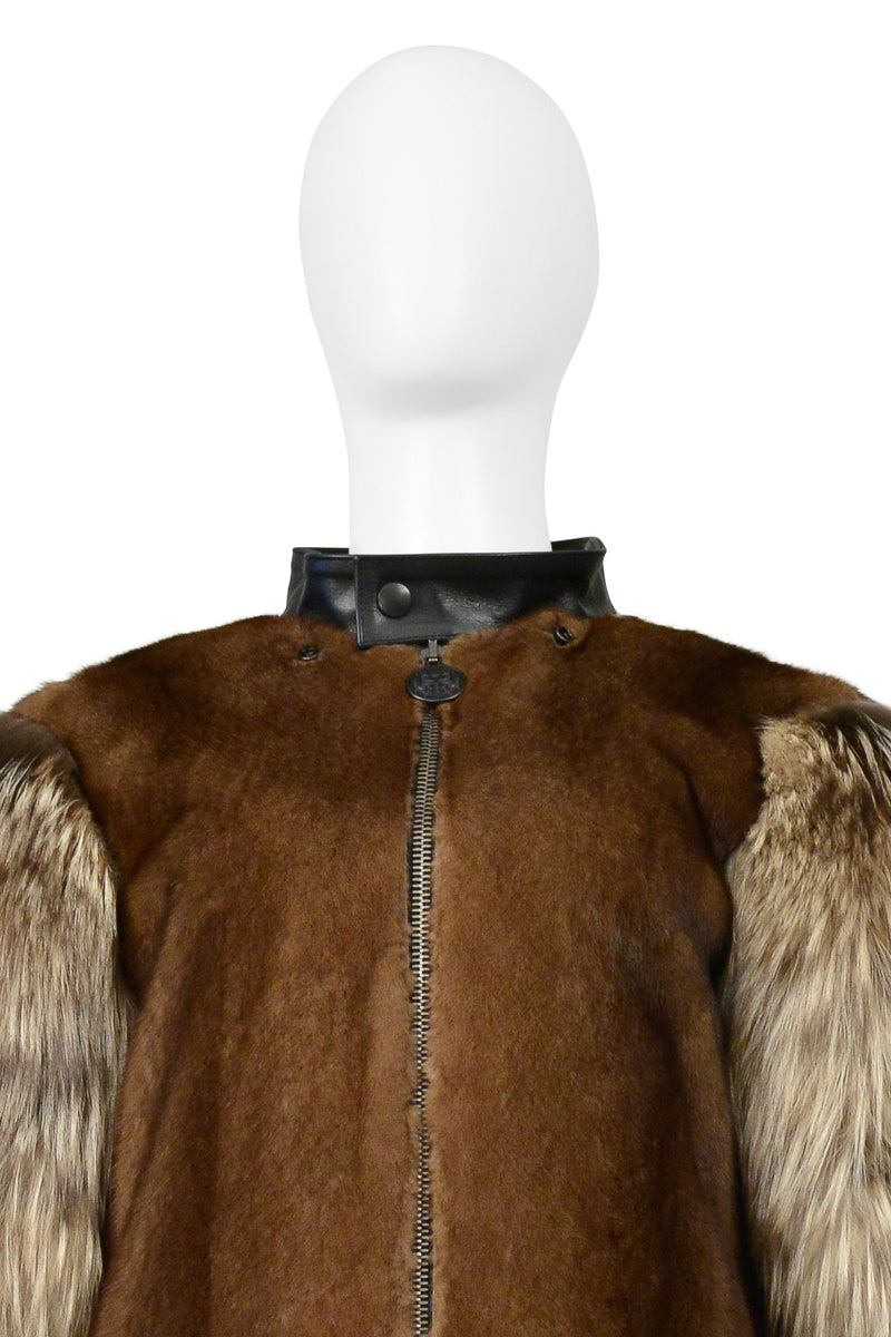 BALENCIAGA BY DEMNA GVASALIA MINK & FOX FUR COAT WITH DETACHABLE COLLAR 2016