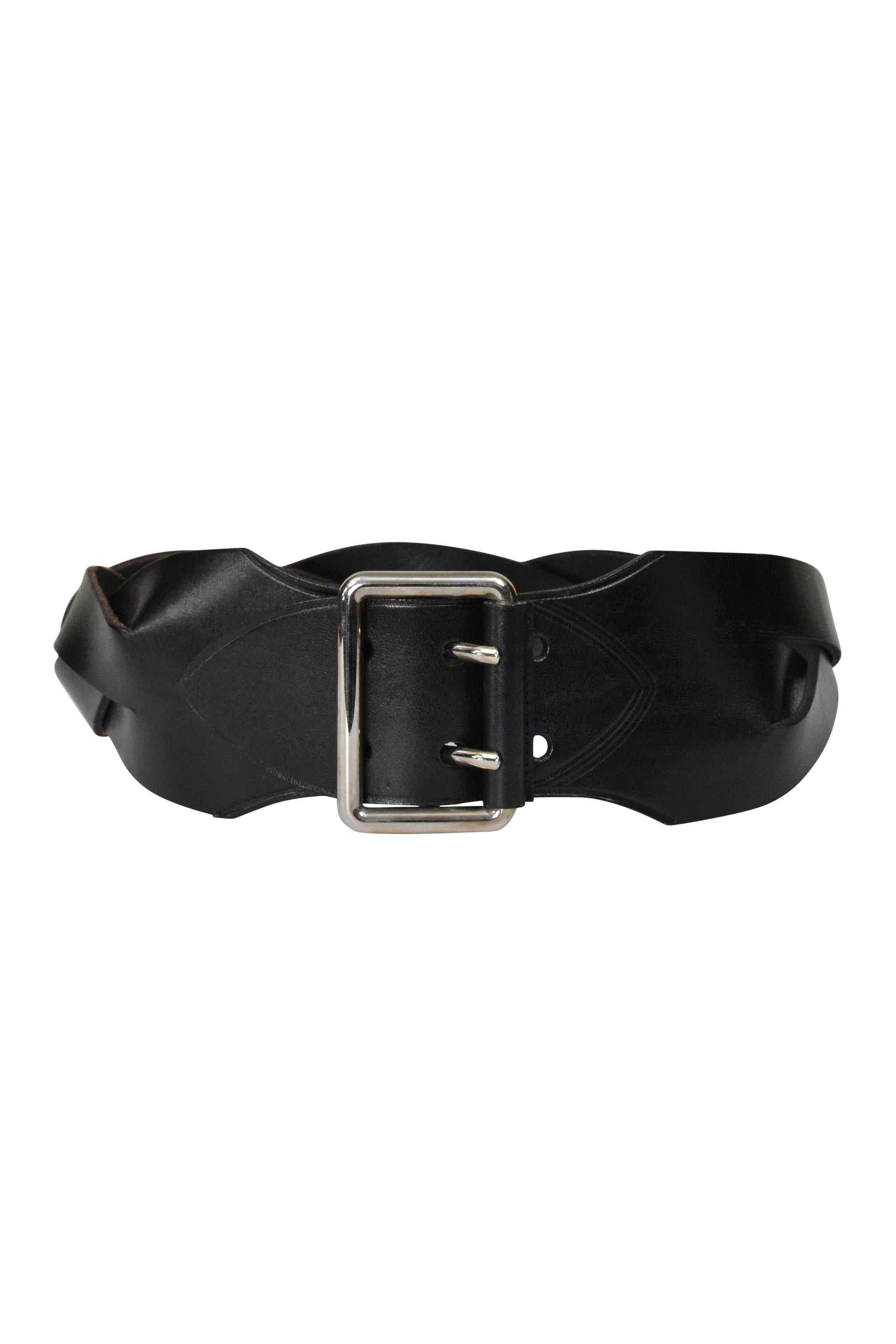 BALENCIAGA BY NICOLAS GHESQUIERE BLACK LEATHER BRAIDED BELT
