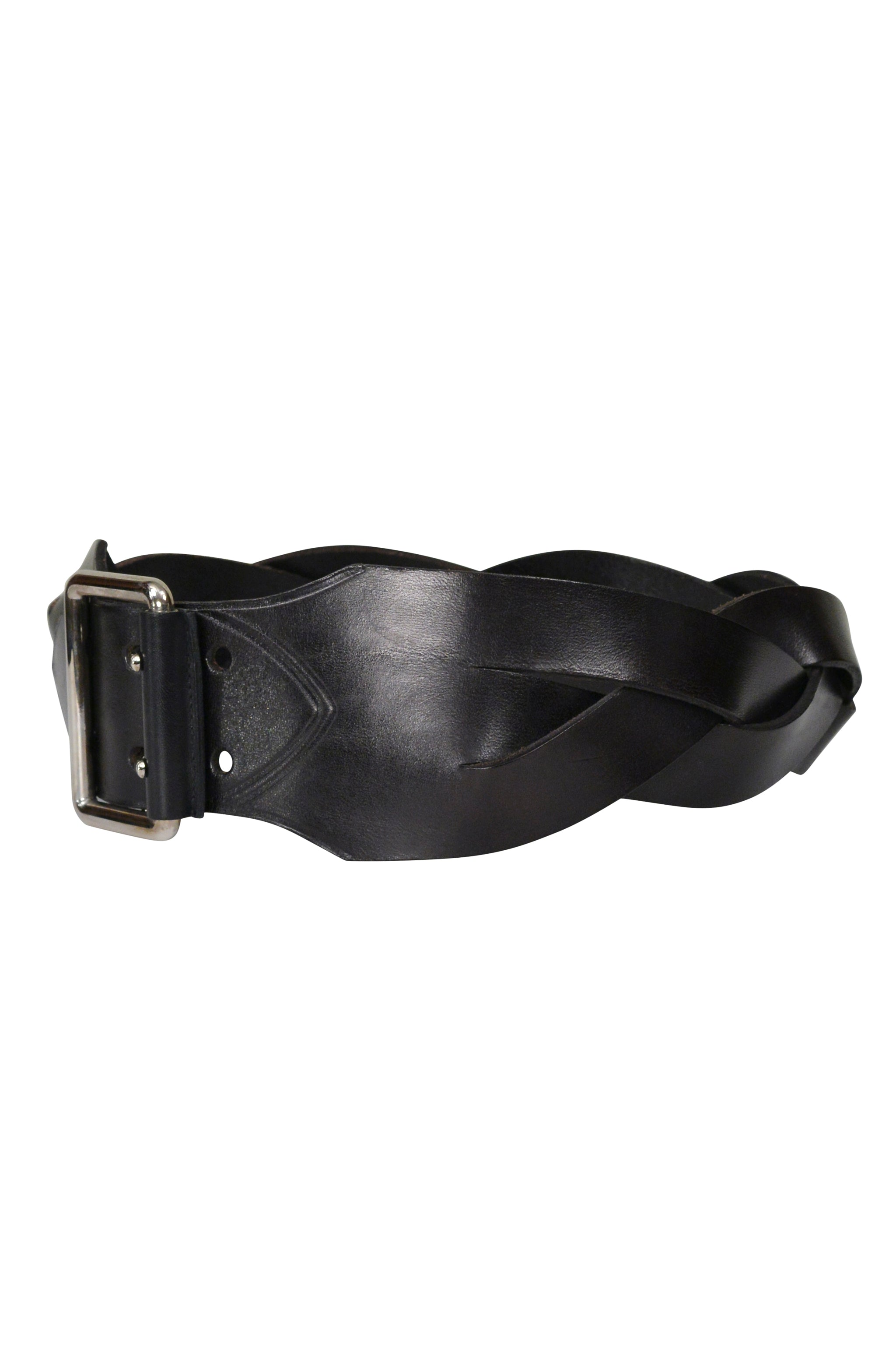 BALENCIAGA BY NICOLAS GHESQUIERE BLACK LEATHER BRAIDED BELT