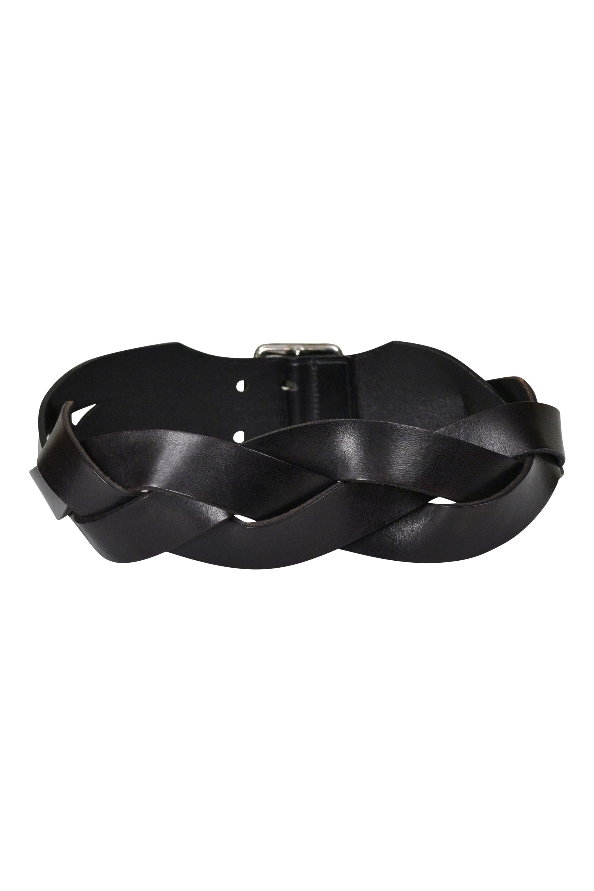 BALENCIAGA BY NICOLAS GHESQUIERE BLACK LEATHER BRAIDED BELT