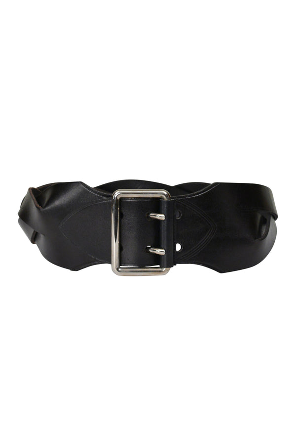 BALENCIAGA BY NICOLAS GHESQUIERE BLACK LEATHER BRAIDED BELT