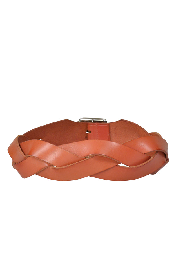 BALENCIAGA BY NICOLAS GHESQUIERE ORANGE LEATHER BRAIDED BELT