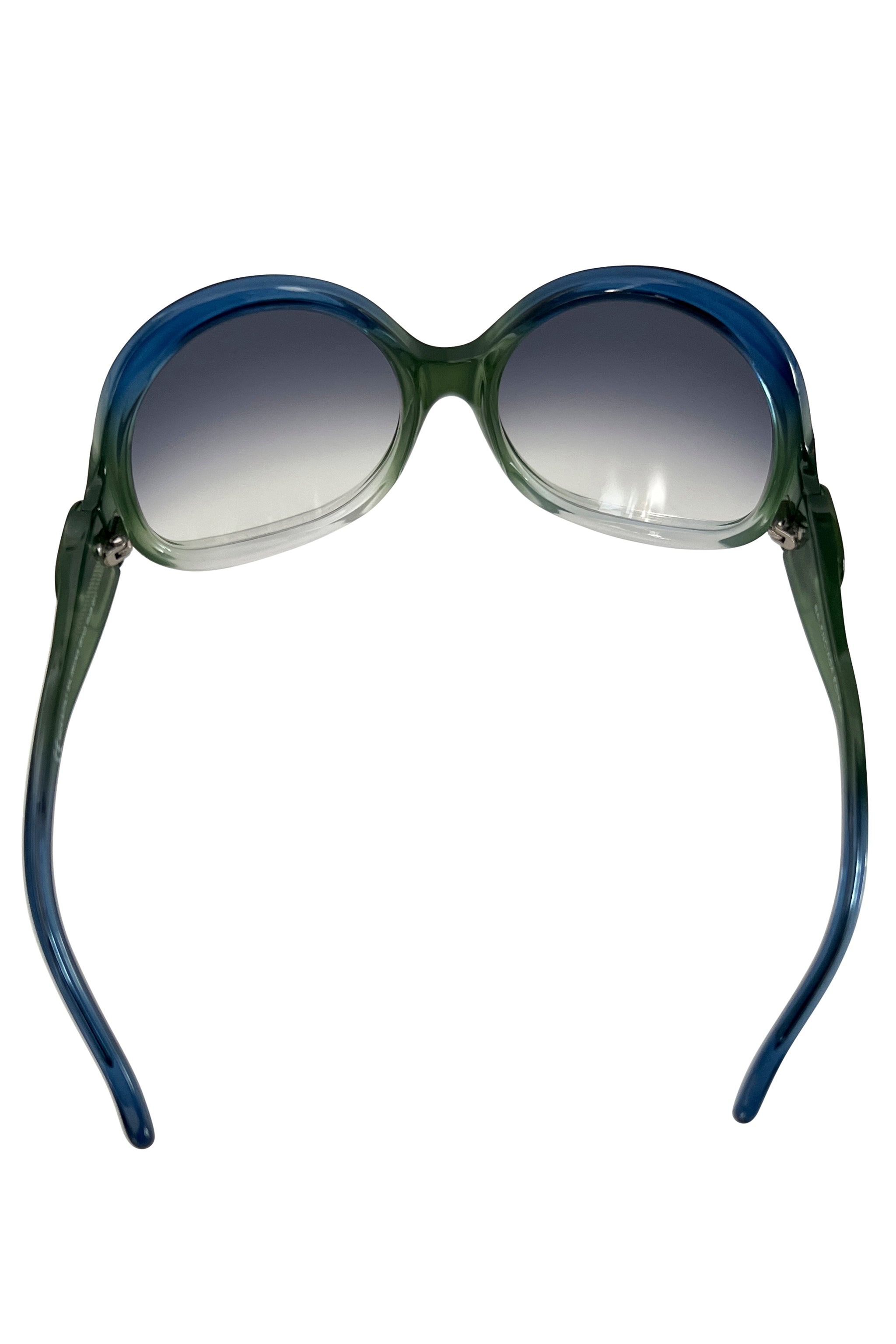 BALENCIAGA OVERSIZED BLUE AND GREEN SUNGLASSES