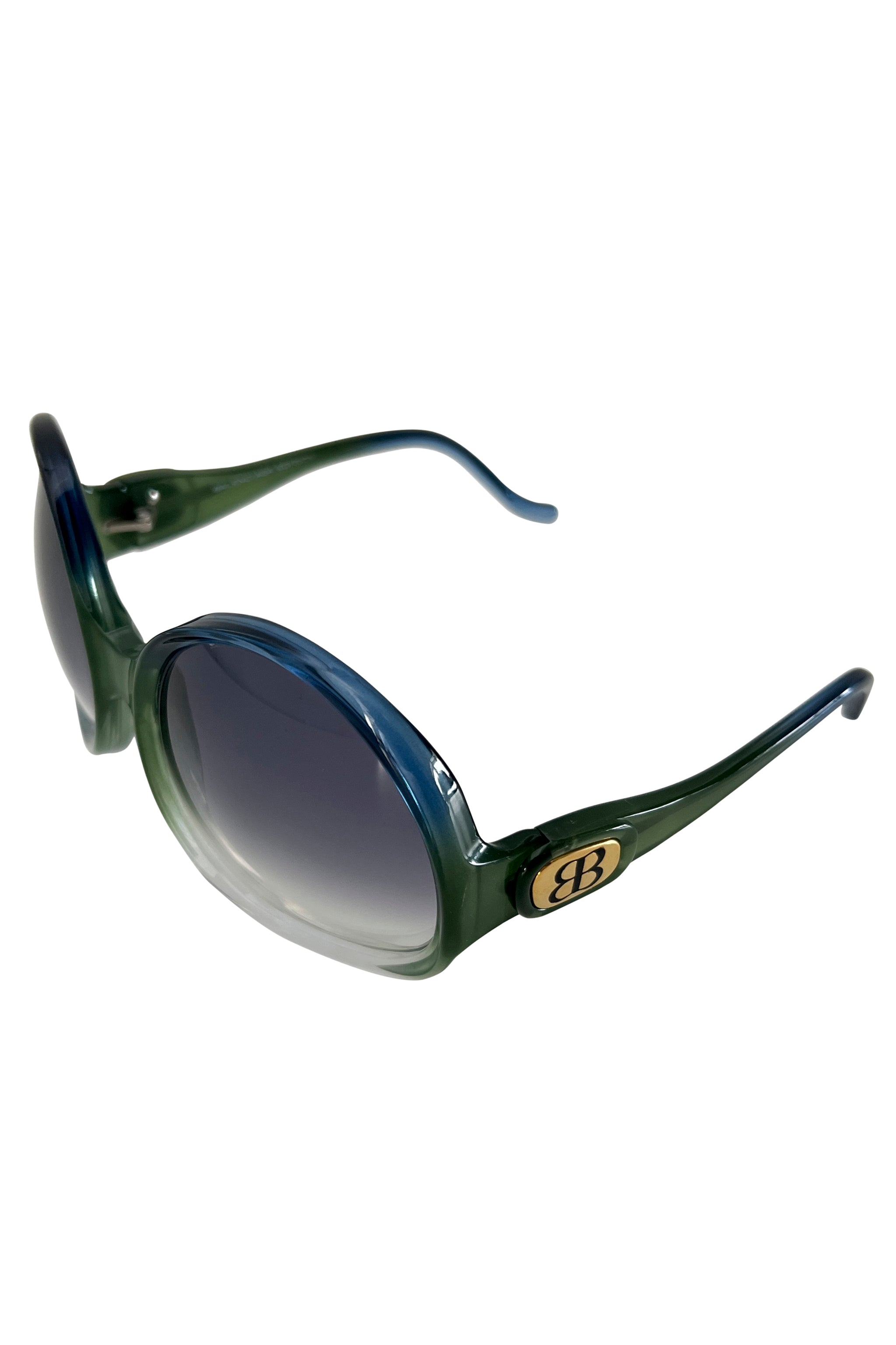 BALENCIAGA OVERSIZED BLUE AND GREEN SUNGLASSES