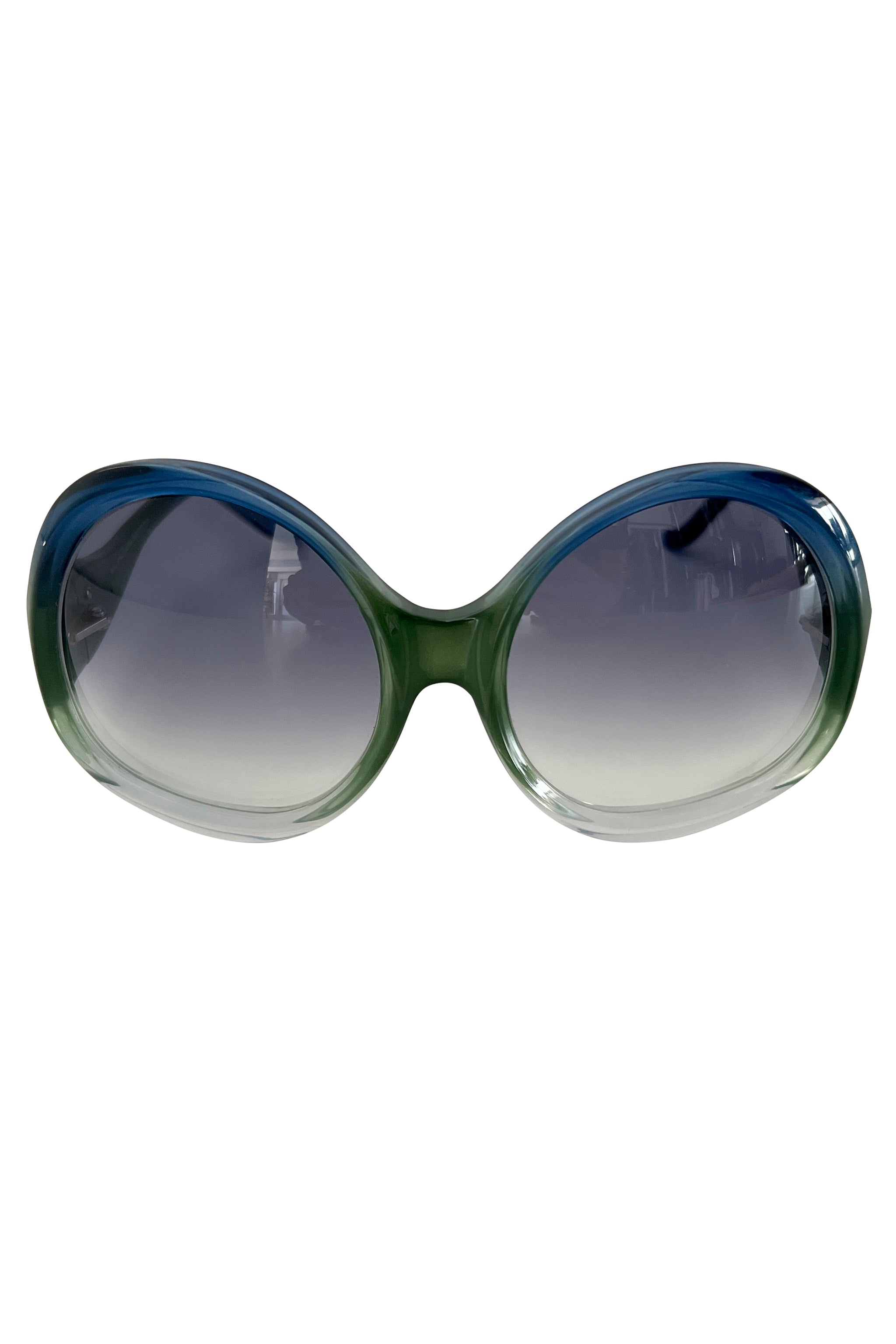 BALENCIAGA OVERSIZED BLUE AND GREEN SUNGLASSES