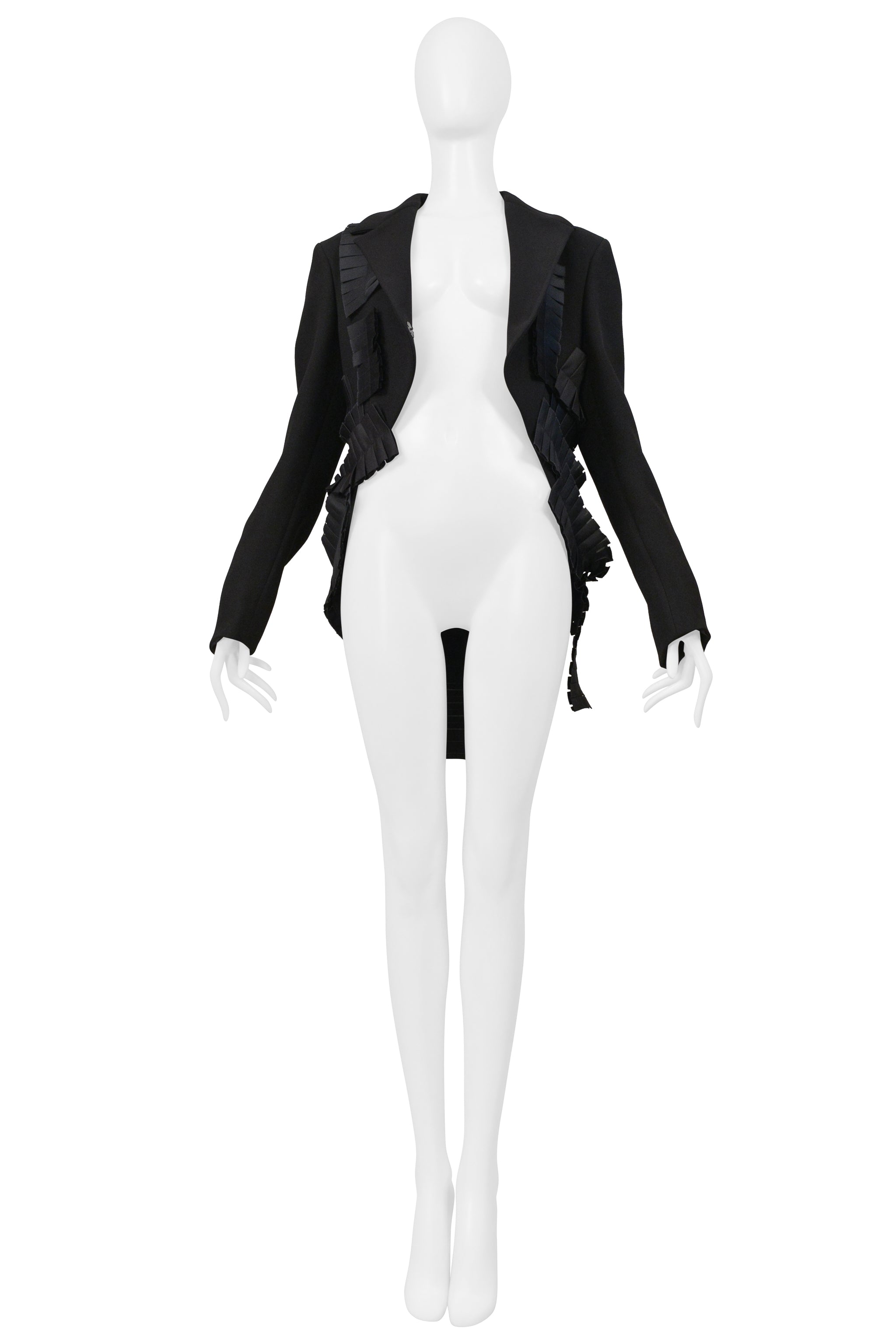 BOTTEGA VENETA BLACK FANCY TAIL JACKET WITH PLEATING 2014