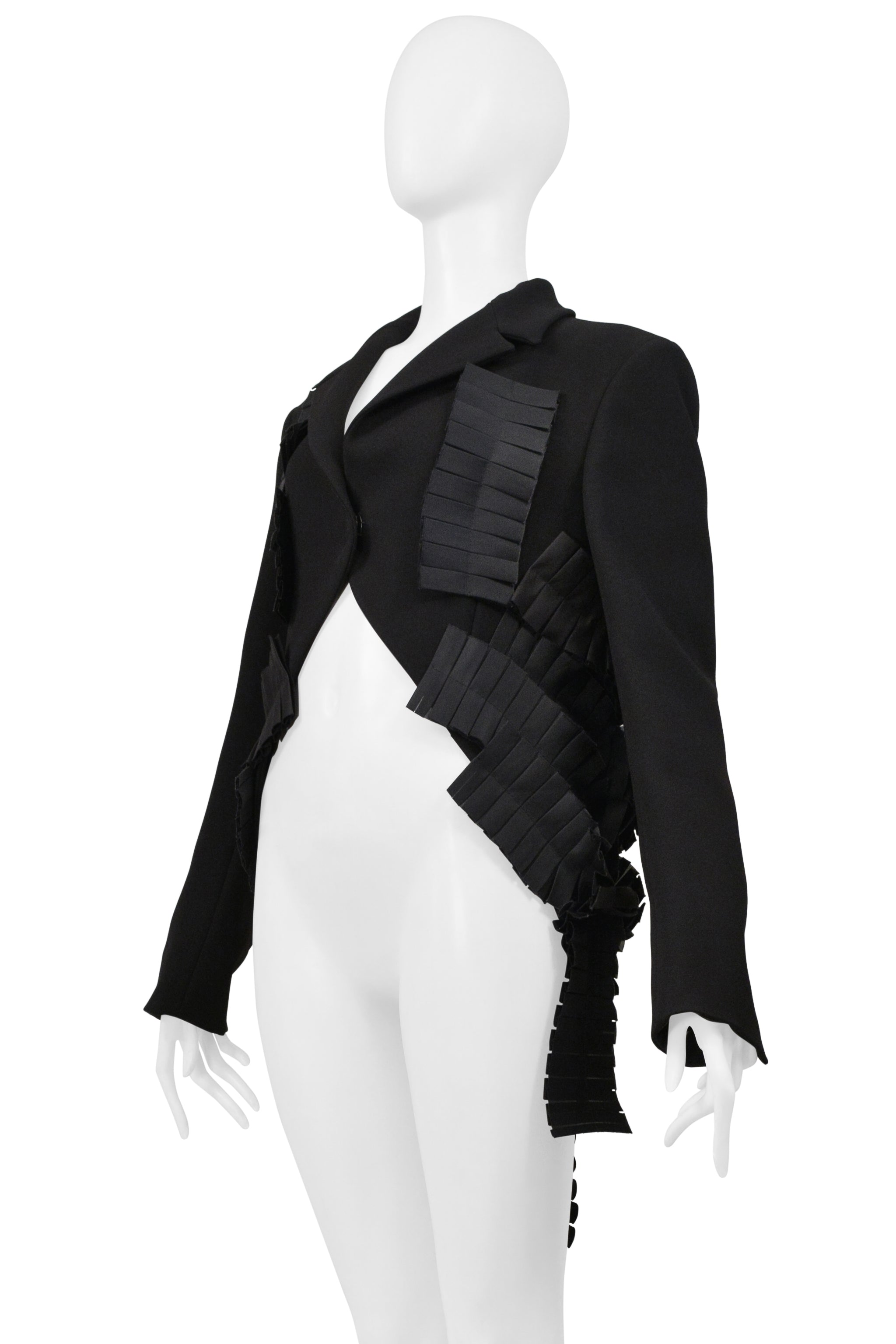 BOTTEGA VENETA BLACK FANCY TAIL JACKET WITH PLEATING 2014