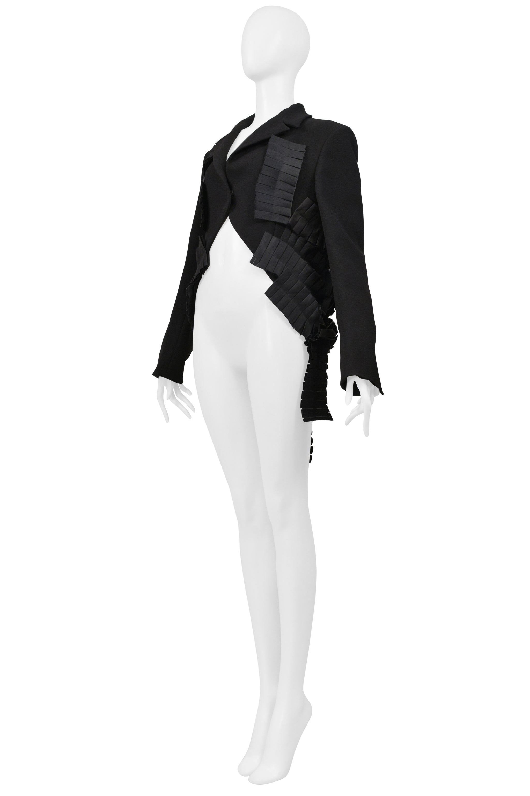 BOTTEGA VENETA BLACK FANCY TAIL JACKET WITH PLEATING 2014