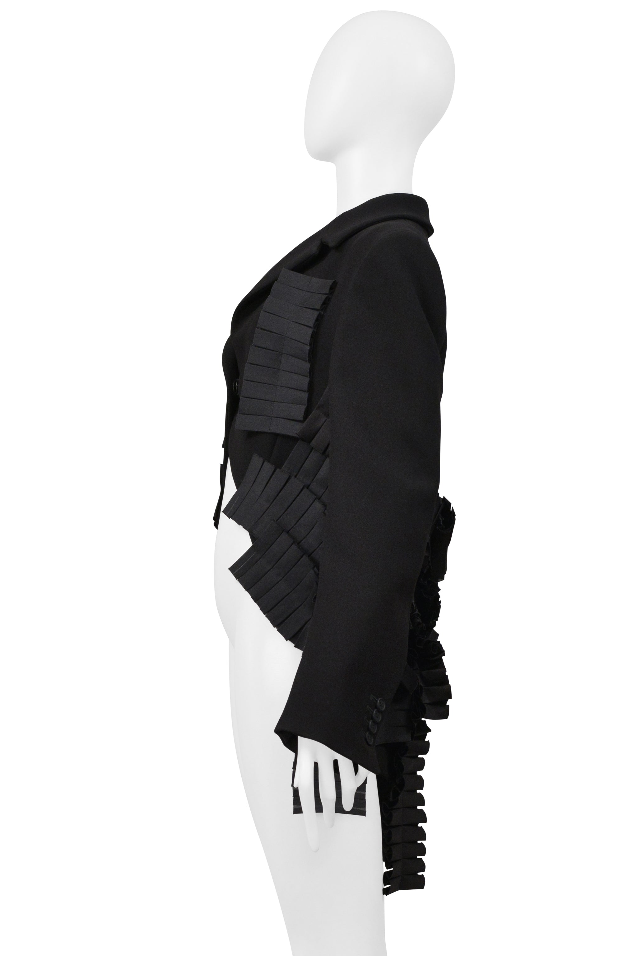 BOTTEGA VENETA BLACK FANCY TAIL JACKET WITH PLEATING 2014