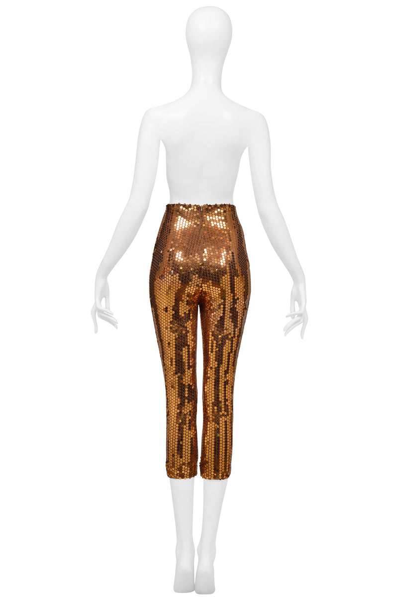 BYBLOS GOLD SEQUIN LEGGINGS