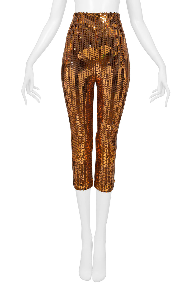 BYBLOS GOLD SEQUIN LEGGINGS