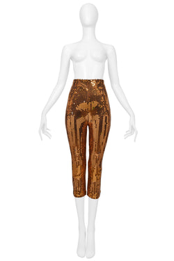 BYBLOS GOLD SEQUIN LEGGINGS