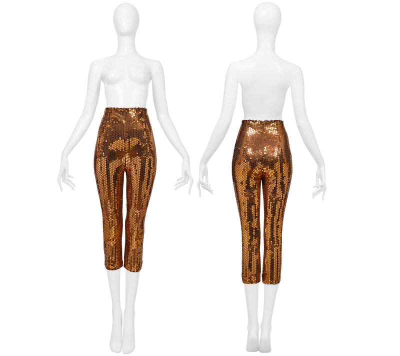 BYBLOS GOLD SEQUIN LEGGINGS